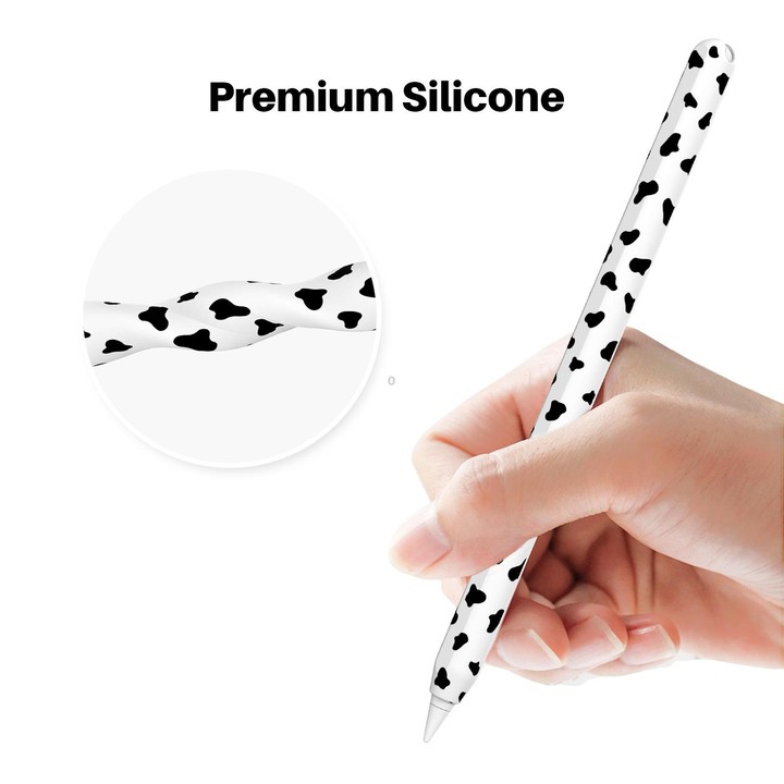 For Apple Pencil 2 AhaStyle PT65CW Silicone Pen Case Milk Cow Patterned Stylus Case(Blue)