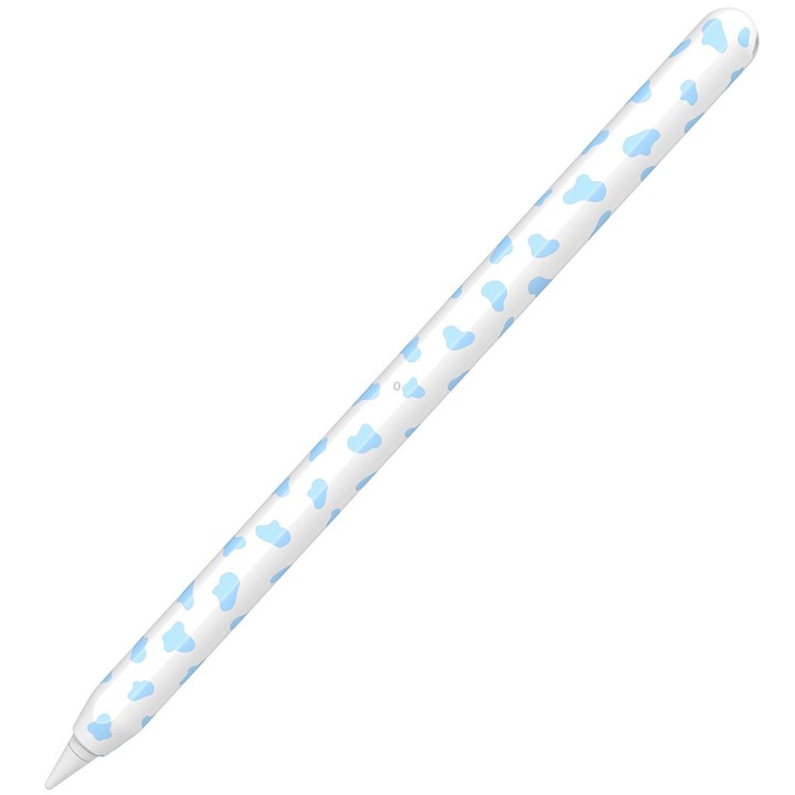 For Apple Pencil 2 AhaStyle PT65CW Silicone Pen Case Milk Cow Patterned Stylus Case(Blue)