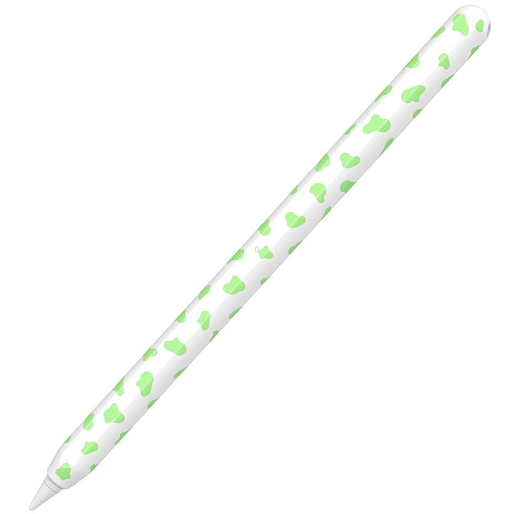 For Apple Pencil 2 AhaStyle PT65CW Silicone Pen Case Milk Cow Patterned Stylus Case(Green)