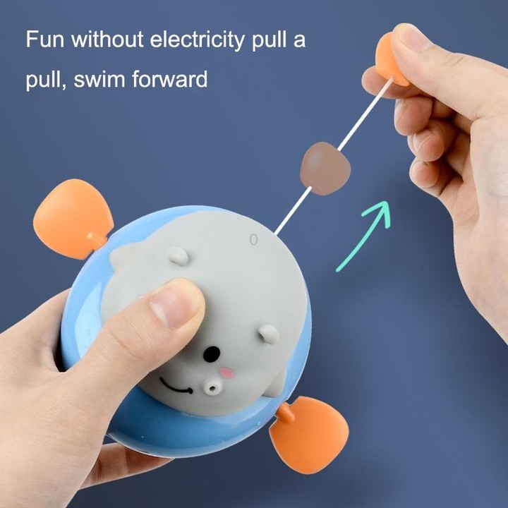 YB889 Children Chain-up Bath Toy Bathroom Swimming Cute Fun Pull String Play Water Toy(Little Pig)