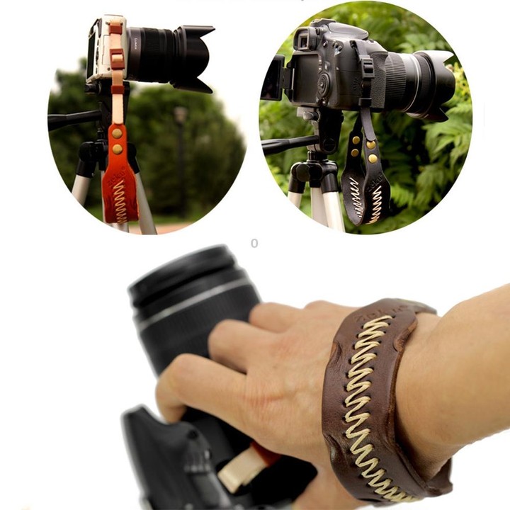 Zeku Retro Leather SLR Wristband Anti-drop Camera Wrist Strap without Camera(Red)
