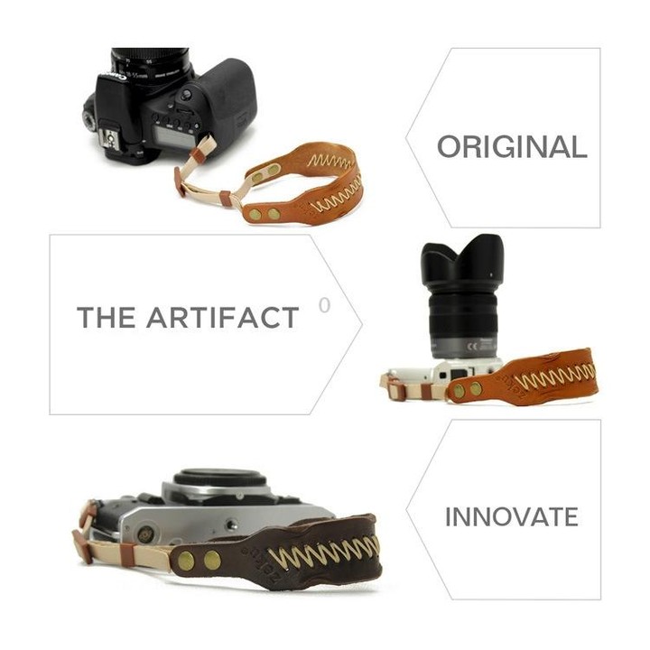 Zeku Retro Leather SLR Wristband Anti-drop Camera Wrist Strap without Camera(Brown)