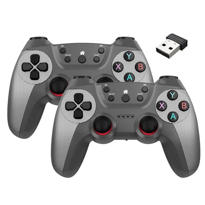 KM-029 2.4G One for Two Doubles Wireless Controller Support PC / Linux / Android / TVbox(Elegant Silver)