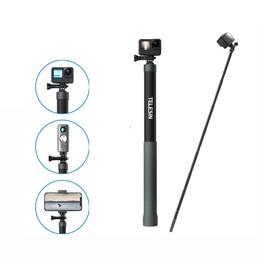 TELESIN 3M Carbon Fiber Selfie Stick Monopod With 1/4 Screw For DJI, Insta360, GoPro and Other Action Cameras