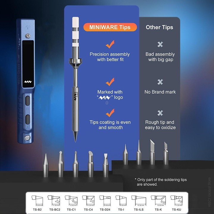 MINIWARE TS101 PD DC Soldering Iron 90W Portable Soldering Pen(With I Soldering Iron Head)