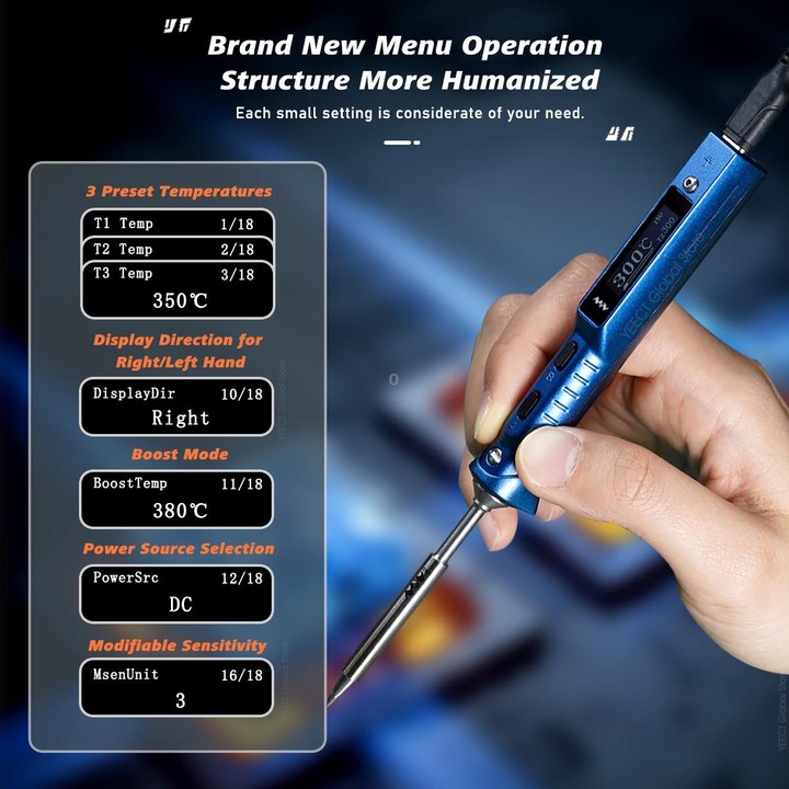 MINIWARE TS101 PD DC Soldering Iron 90W Portable Soldering Pen(With KU Soldering Iron Head)
