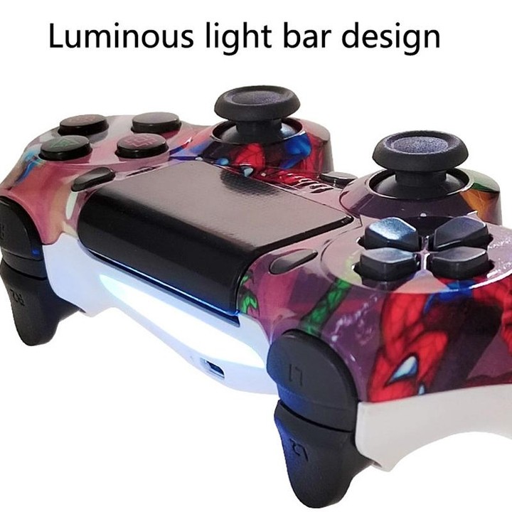For PS4 Wireless Bluetooth Game Controller With Light Strip Dual Vibration Game Handle(Letter)