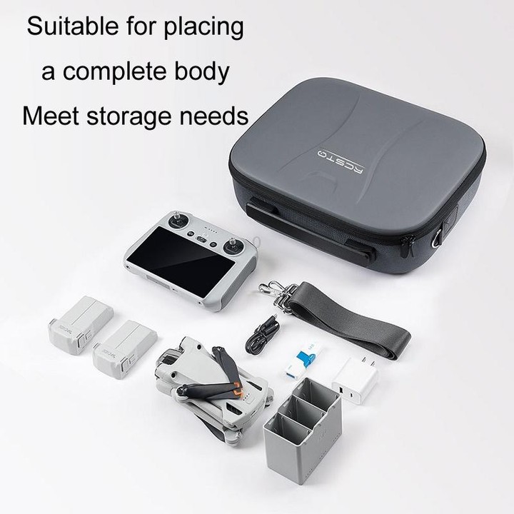 For DJI Mini 3 Pro RCSTQ Remote Control Portable Storage Bag(Grey)