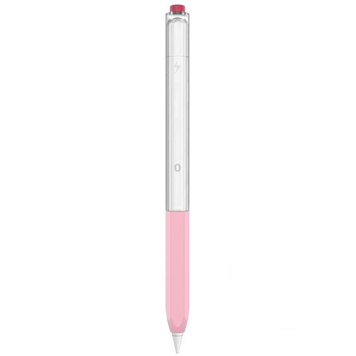 For Apple Pencil 2 AhaStyle PT-LC05 Jelly Style Translucent Silicone Protective Pen Case(Pink)