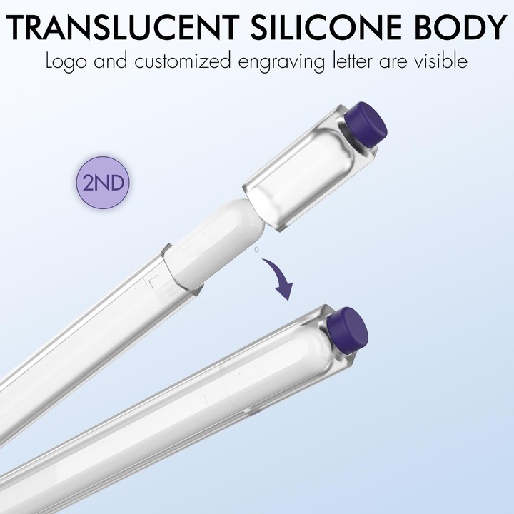 For Apple Pencil 2 AhaStyle PT-LC05 Jelly Style Translucent Silicone Protective Pen Case(Purple)