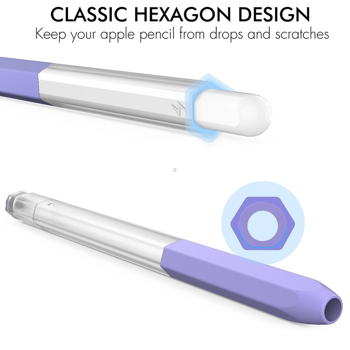 For Apple Pencil 2 AhaStyle PT-LC05 Jelly Style Translucent Silicone Protective Pen Case(Purple)