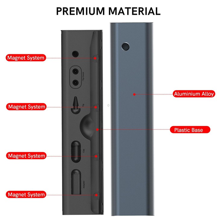 For Apple Pencil 1 / 2 AhaStyle PT145 Aluminum Storage Pen Case(Silver)