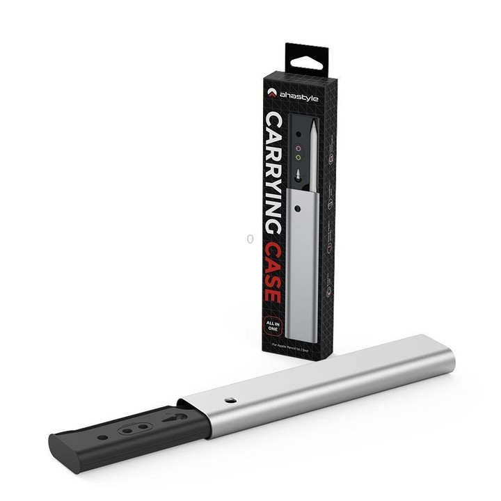 For Apple Pencil 1 / 2 AhaStyle PT145 Aluminum Storage Pen Case(Dark Gray)