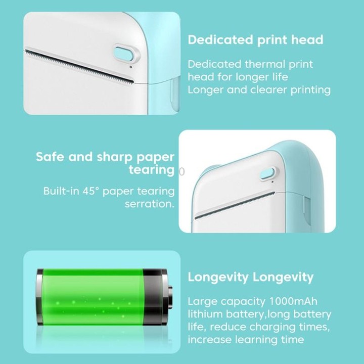 A31 Bluetooth Handheld Portable Self-adhesive Thermal Printer, Color: Pink
