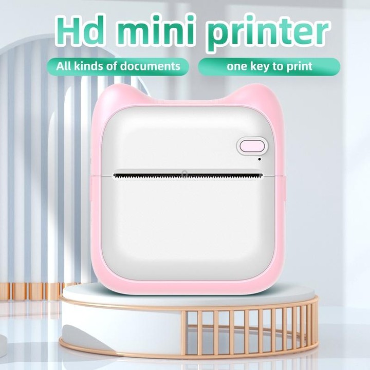 A31 Bluetooth Handheld Portable Self-adhesive Thermal Printer, Color: Pink+3 Rolls Colored Paper