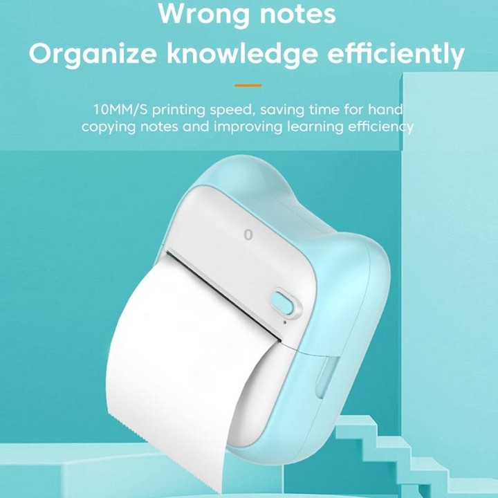 A31 Bluetooth Handheld Portable Self-adhesive Thermal Printer, Color: Pink+3 Rolls Colored Paper