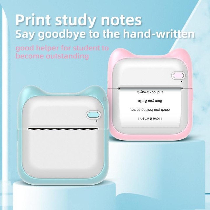 A31 Bluetooth Handheld Portable Self-adhesive Thermal Printer, Color: Pink+3 Rolls Colored Paper