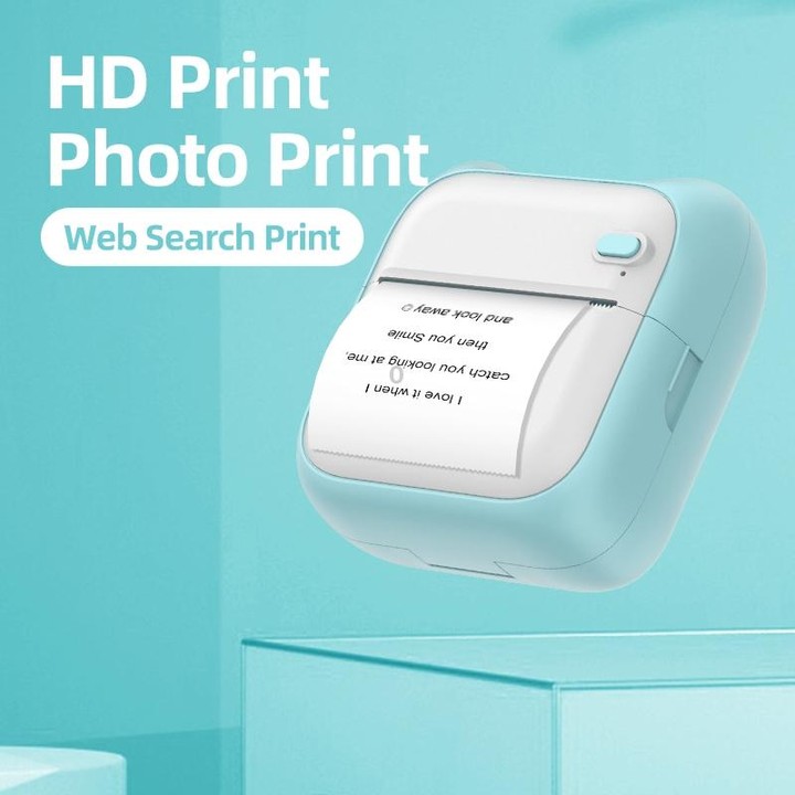 A31 Bluetooth Handheld Portable Self-adhesive Thermal Printer, Color: Blue+3 Rolls Colored Paper