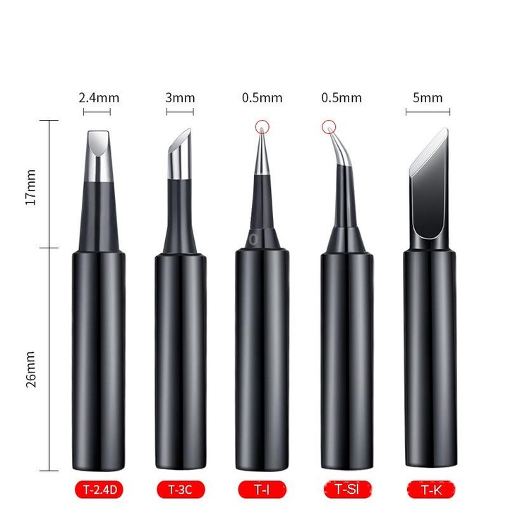 5-in-1 Universal 936 Soldering Station Solder Iron Welding Tip Head Set Black