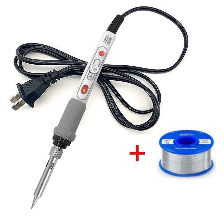 2pcs Set 1 100W 220V High-power Electric Soldering Iron Adjustable Temperature Soldering Tool CN Plug