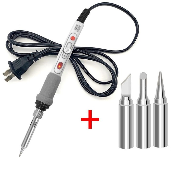 4pcs Set 100W 220V High-power Electric Soldering Iron Adjustable Temperature Soldering Tool CN Plug