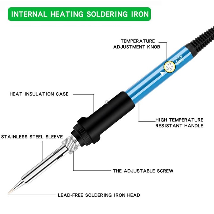 15 In 1 60W 806 Adjustable Temperature Internal Heat Soldering Iron Set 220V EU Plug