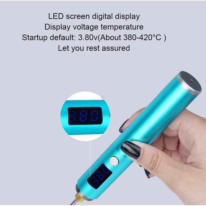 BS45 17-25W Wireless Soldering Iron with Adjustable Temperature LED Digital Display, Spec: B+C+K Tips