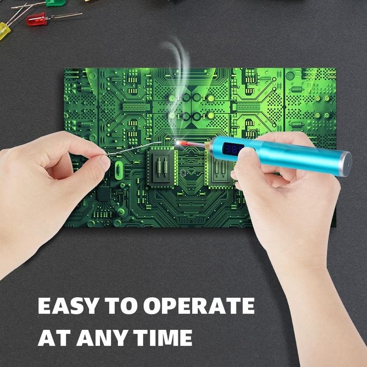 BS45 17-25W Wireless Soldering Iron with Adjustable Temperature LED Digital Display, Spec: B+C+K Tips