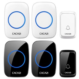 CACAZI A06-DC 1 to 2 Battery Smart Home Wireless Waterproof Doorbell(Black)