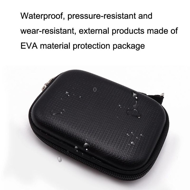 GH1803 EVA Data Cable U Disk Key Coin Wallet Mini Earphone Storage Box(Black)