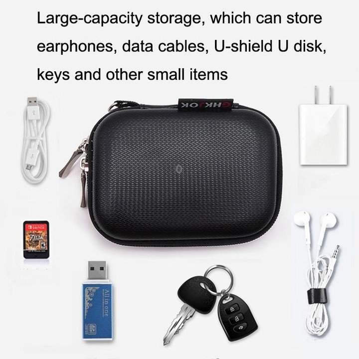GH1803 EVA Data Cable U Disk Key Coin Wallet Mini Earphone Storage Box(Red)
