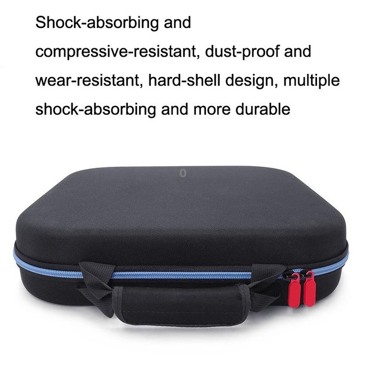 For Nintendo Switch Double Fitness Ring Storage Bag EVA Portable Hard Shell Host Package Accessories(Black)