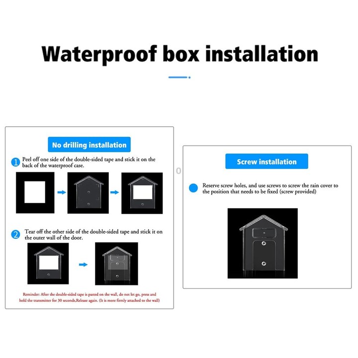 Wireless Doorbell Waterproof Cover Outdoor Doorbell Transparent Rain Protection Case(E30)
