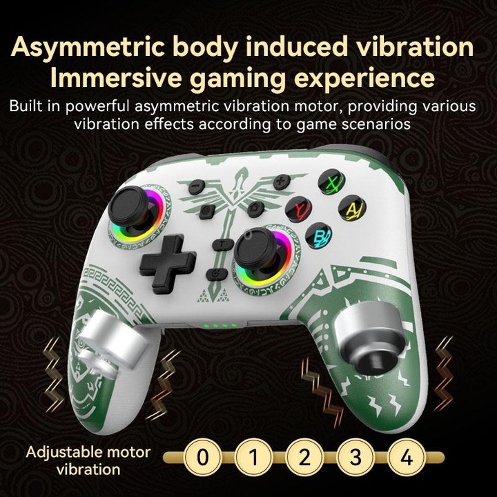 Wireless Bluetooth Somatosensory Vibration Gamepad for Nintendo Switch/Switch PRO, Color: White Green