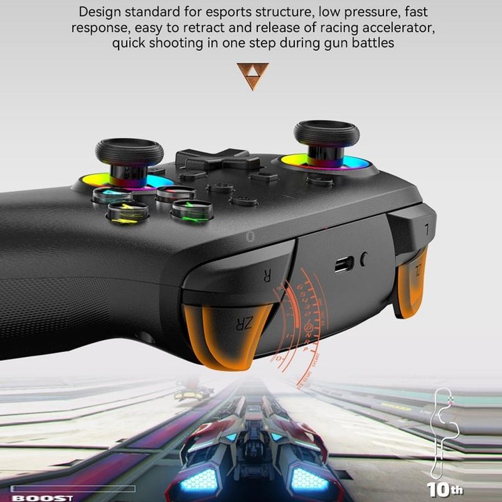 Wireless Bluetooth Somatosensory Vibration Gamepad for Nintendo Switch/Switch PRO, Color: White Green