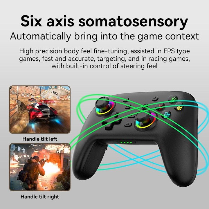 Wireless Bluetooth Somatosensory Vibration Gamepad for Nintendo Switch/Switch PRO, Color: Black