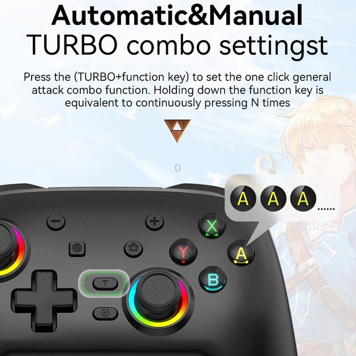 Wireless Bluetooth Somatosensory Vibration Gamepad for Nintendo Switch/Switch PRO, Color: Black
