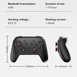 Wireless Bluetooth Somatosensory Vibration Gamepad For Nintendo Switch/Switch PRO(S07 Black)