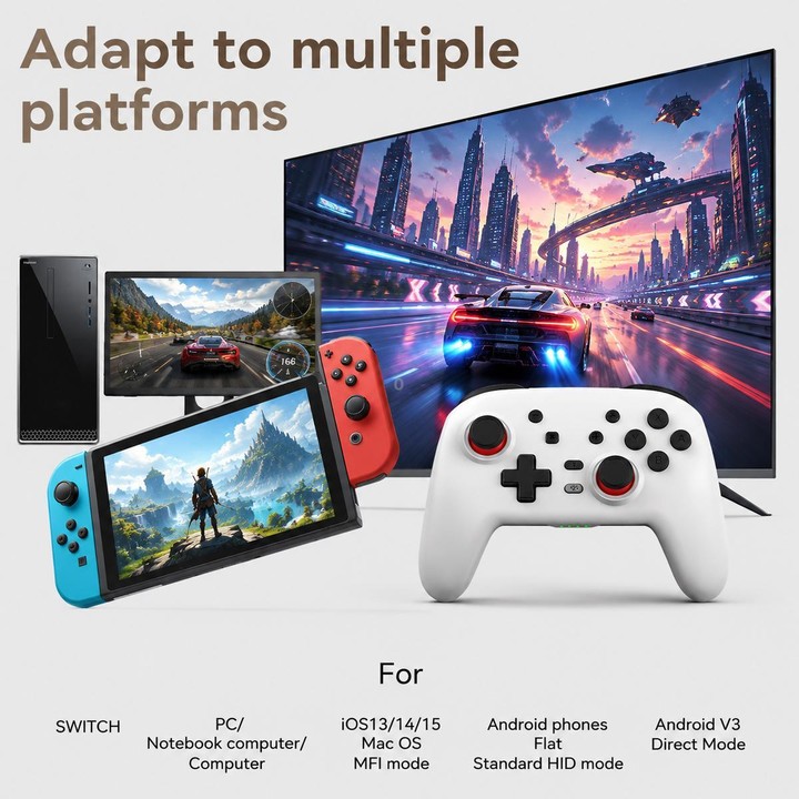Wireless Bluetooth Somatosensory Vibration Gamepad For Nintendo Switch/Switch PRO(S07 Black)