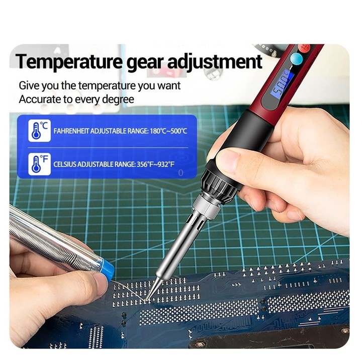 ANENG SL103 13pcs/set Intelligent Digital Display Temperature Adjustment Household Constant Temperature Soldering Iron Set 60W I