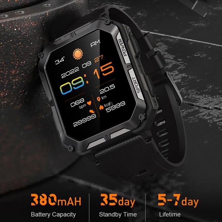 C20 Pro 1.83 Inch IP68 Waterproof Bluetooth Call Three-Proof Smart Sports Watch(Orange)