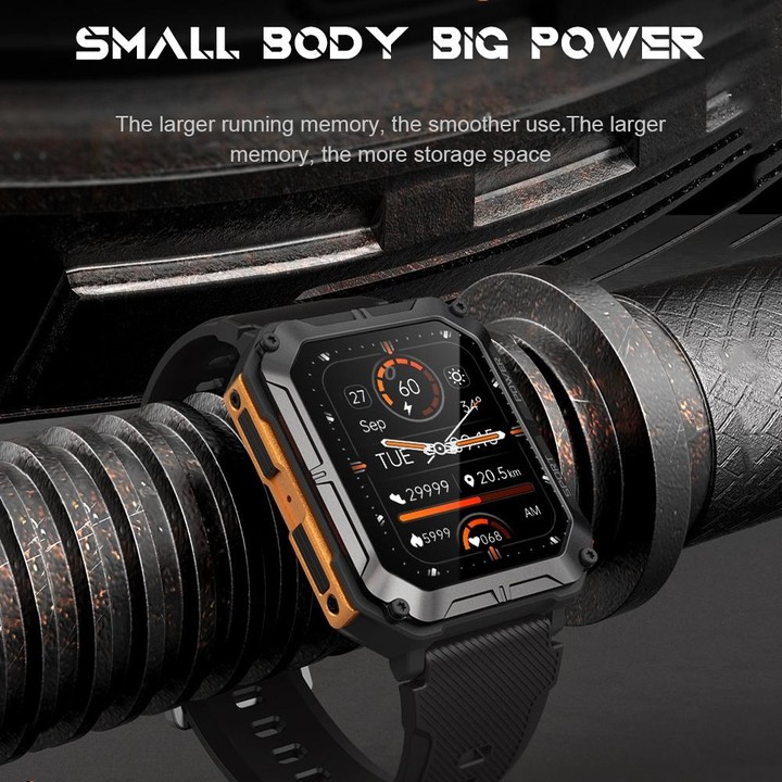 C20 Pro 1.83 Inch IP68 Waterproof Bluetooth Call Three-Proof Smart Sports Watch(Black)