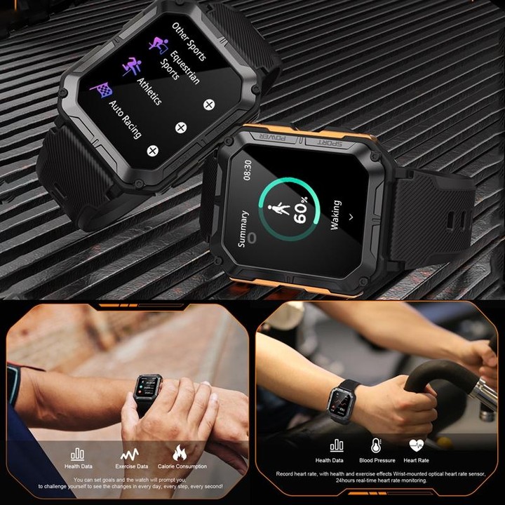 C20 Pro 1.83 Inch IP68 Waterproof Bluetooth Call Three-Proof Smart Sports Watch(Black)