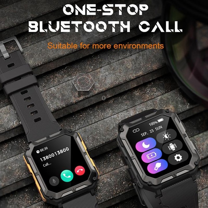 C20 Pro 1.83 Inch IP68 Waterproof Bluetooth Call Three-Proof Smart Sports Watch(Black)