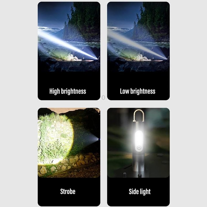 XHP50 Lamp Bead Super Bright LED Flashlight Telescopic Zoom Waterproof Torch With Lampshade