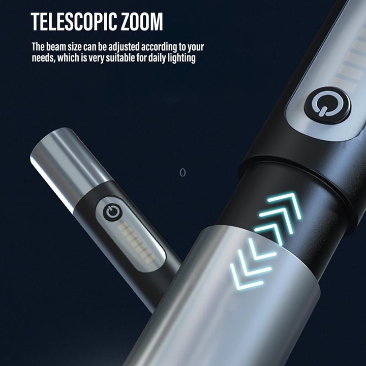 XHP50 Lamp Bead Super Bright LED Flashlight Telescopic Zoom Waterproof Torch With Lampshade