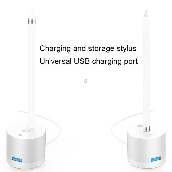 For Apple Pencil 1 USB Charging Adapter Metal Base With LED Indicator, Color: Black