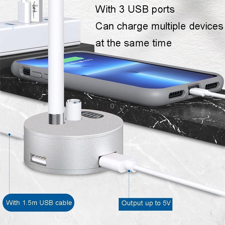 For Apple Pencil 1 3 USB Port Charging Aluminum Base(Silver)