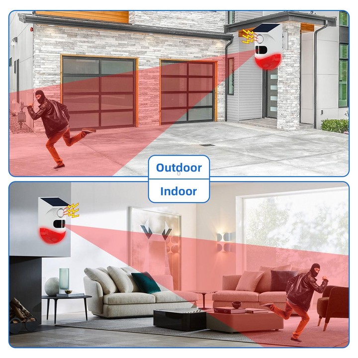 CT80WR Tuya WiFi Model Infrared Motion Detector Solar Outdoor PIR Wireless Strobe Siren Detector Sound Alarm