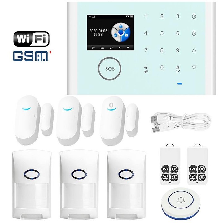 CS118 WIFI+GSM Tuya Smart Voice Alarm System Supports Amazon Alexa/ Google Assistant, Spec: Package 2